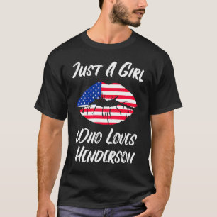Lips Mouth Love American Flag Henderson T-Shirt