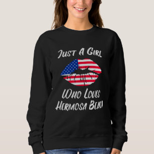 Lips Mouth Love American Flag Hermosa Beach Sweatshirt