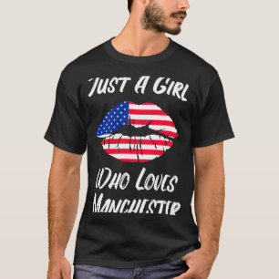 Lips Mouth Love American Flag Manchester T-Shirt