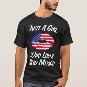 Lips Mouth Love American Flag New Mexico T-Shirt
