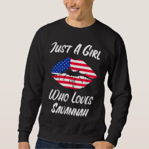 Lips Mouth Love American Flag Savannah Sweatshirt