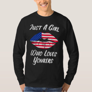 Lips Mouth Love American Flag Yonkers T-Shirt