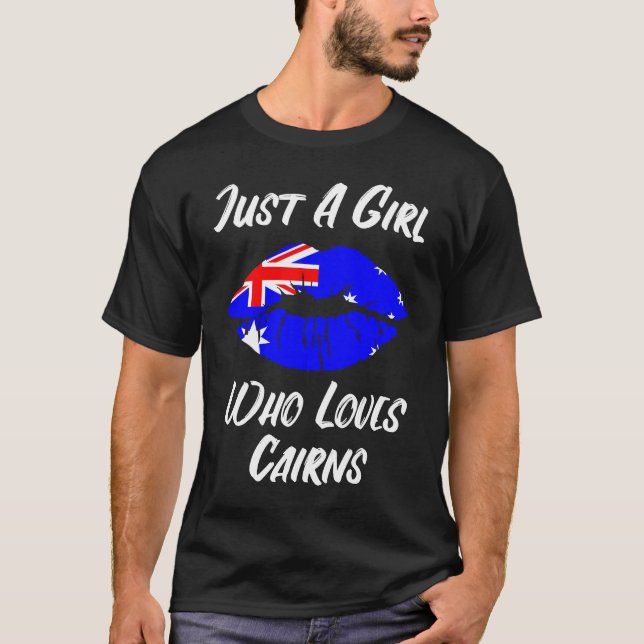 Lips Mouth Love Australian Flag Cairns T-Shirt (Front)