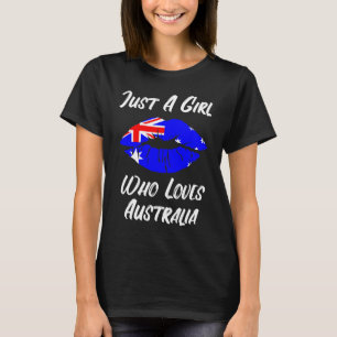 Lips Mouth Love Australian Flag T-Shirt