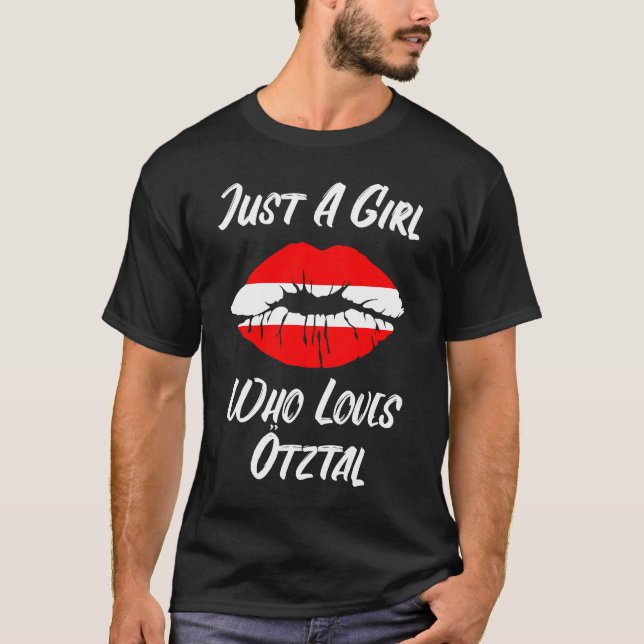 Lips Mouth Love Austria Flag Ötztal T-Shirt (Front)