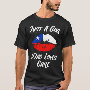 Lips Mouth Love Chillean Flag Chile T-Shirt