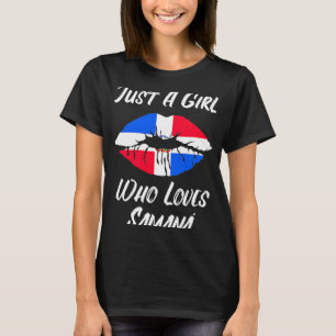 Lips Mouth Love Dominican Republic Flag Samana T-Shirt