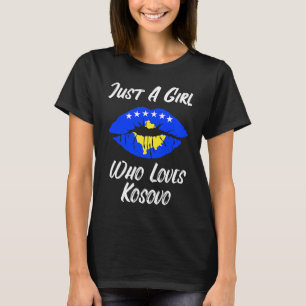 Lips Mouth Love Flag Kosovo T-Shirt