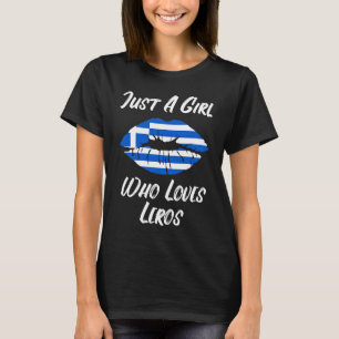 Lips Mouth Love Greek Flag Leros T-Shirt