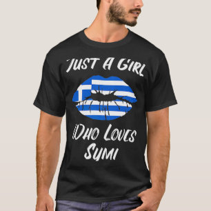 Lips Mouth Love Greek Flag Symi T-Shirt