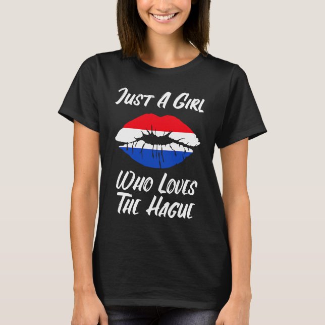 Lips Mouth Love Holland Flag Den Hague T-Shirt (Front)