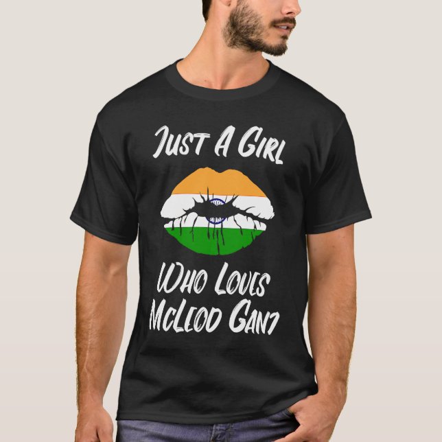 Lips Mouth Love Indian Flag McLeod Ganj T-Shirt (Front)