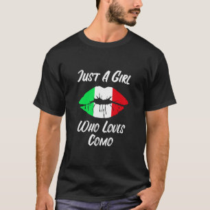 Lips Mouth Love Italian Flag Como  T-Shirt