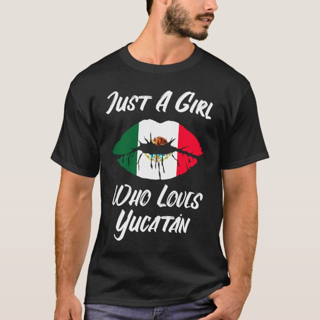 Lips Mouth Love Mexican Flag Yucatan T-Shirt (Front)
