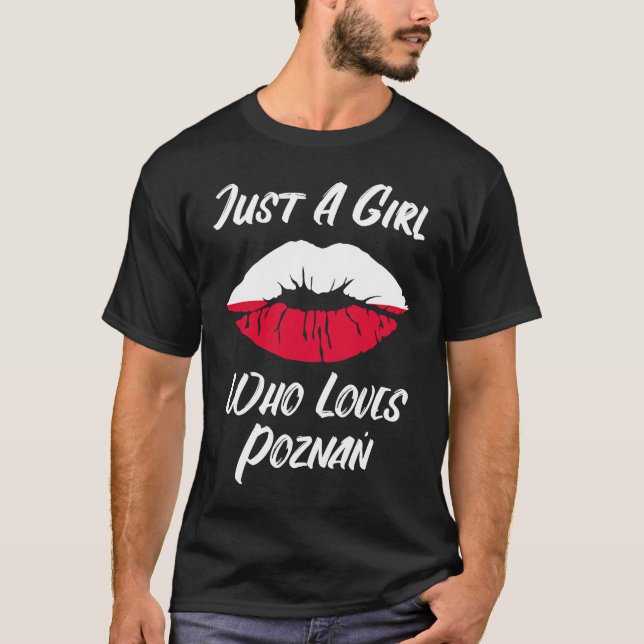 Lips Mouth Love Polish Flag Poses T-Shirt (Front)