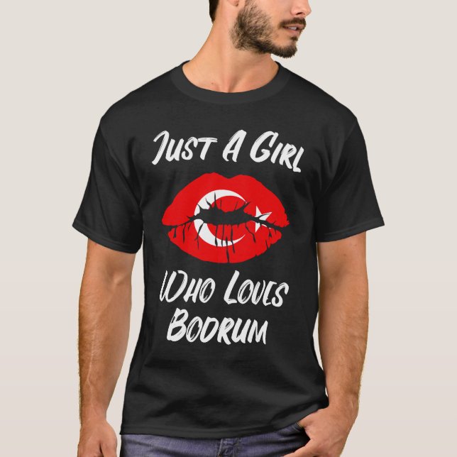 Lips Mouth Love Turkish Flag Bodrum T-Shirt (Front)