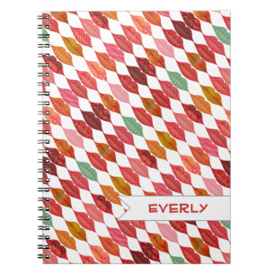 Lips Mrs. Hipster Vintage Retro Bride Notebook