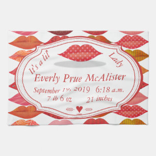 Lips Mrs. Hipster Vintage Retro Lil' Lady Kitchen Towel
