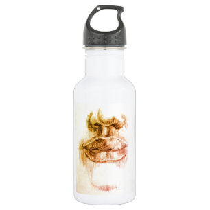 Lips & Nose Pencil Art Water Bottle
