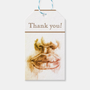 Lips & Nose Pencil Drawing Custom Gift Tags