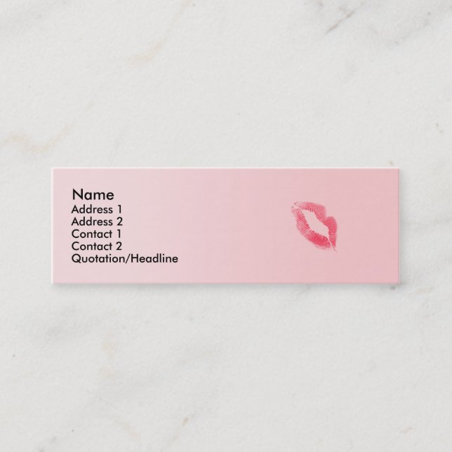 Lips on Pink Mini Business Card (Front)