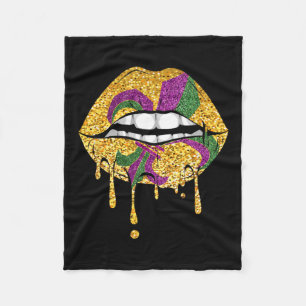 Lips Party Masquerade Costume Party Mardi Gras Fleece Blanket