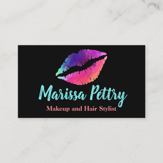 Lips Rainvow, Makeup artist,  appointment Business Card (Front)