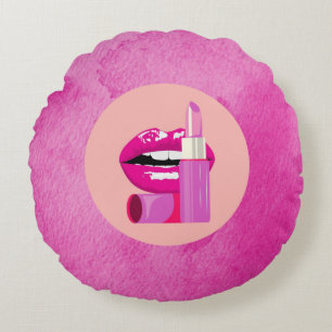 Lips Round Pillow