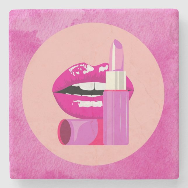 Lips Stone Coaster (Front)