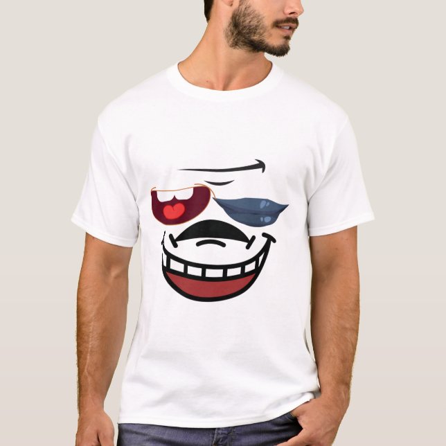 Lips & Teeth Harmony: Unique Emoji T-Shirt Design (Front)