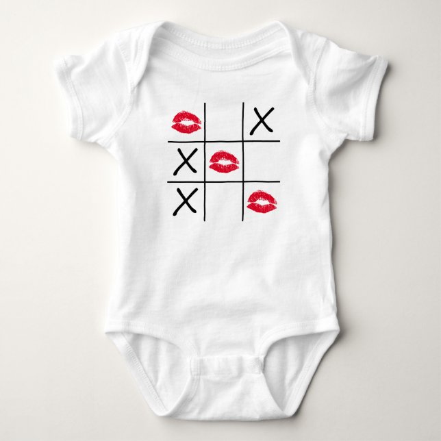 Lips Tic Tac Toe Baby Bodysuit (Front)