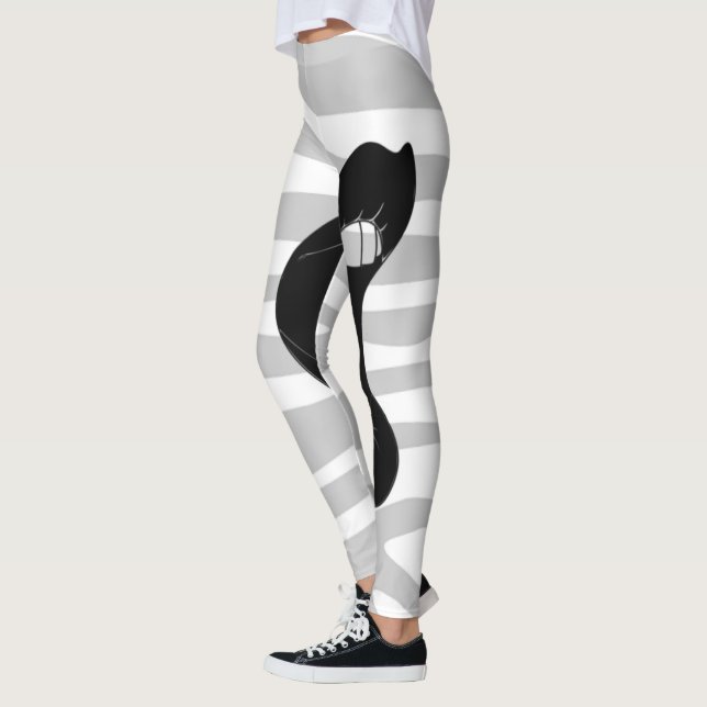 Lips tiger stripes Leggings (Left)