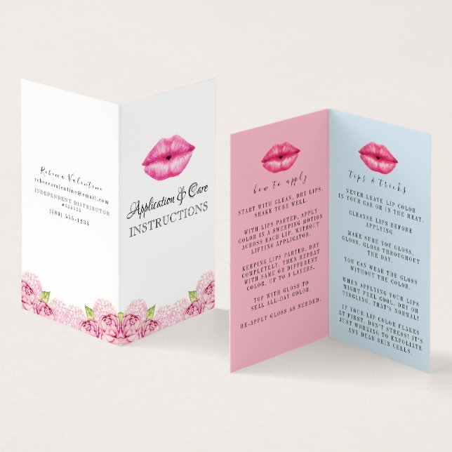 Lipsense Application Instructions Business Card (Inside and Outside)