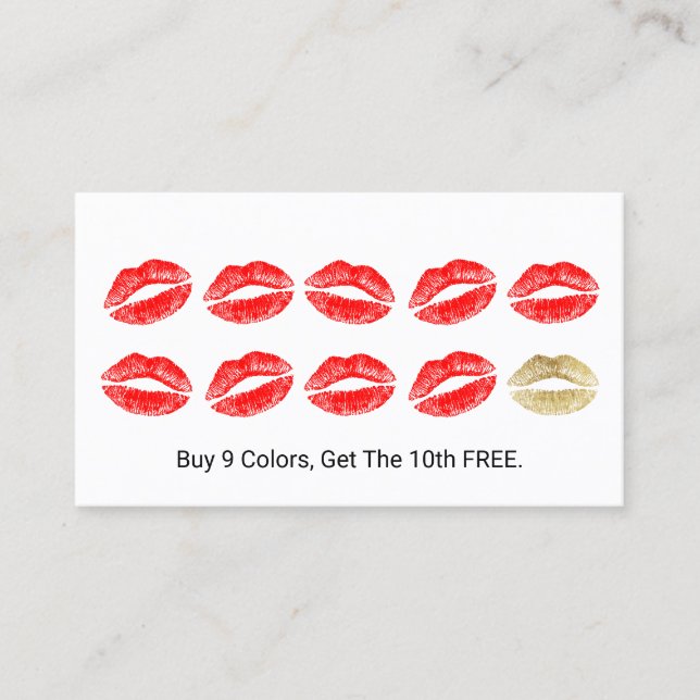 LipSense Distributor Red Lips Makeup Loyalty Card (Front)