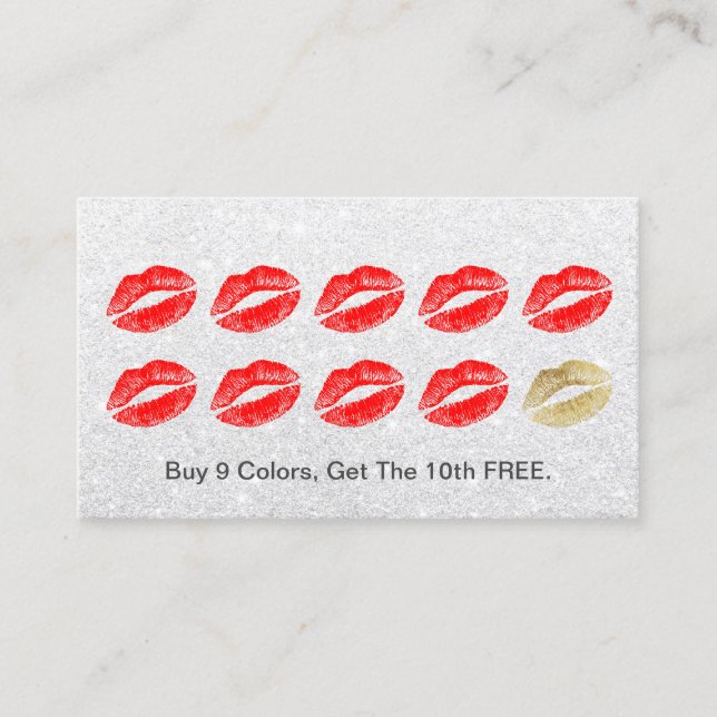 LipSense Distributor Red Lips Silver Loyalty Card (Front)