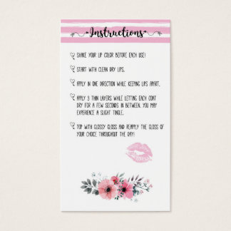 Lipsense Intructions card