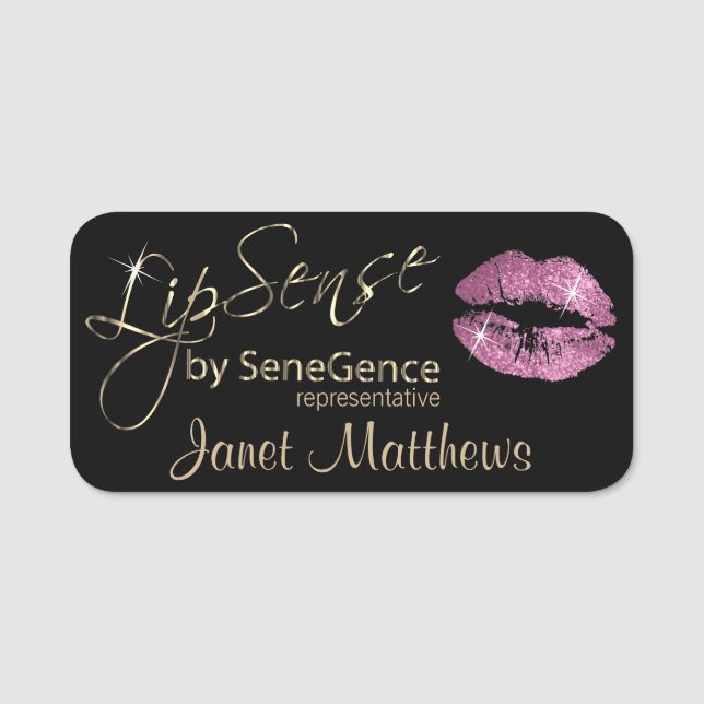 Lipsense - Pink Lips Name Tag (Front)