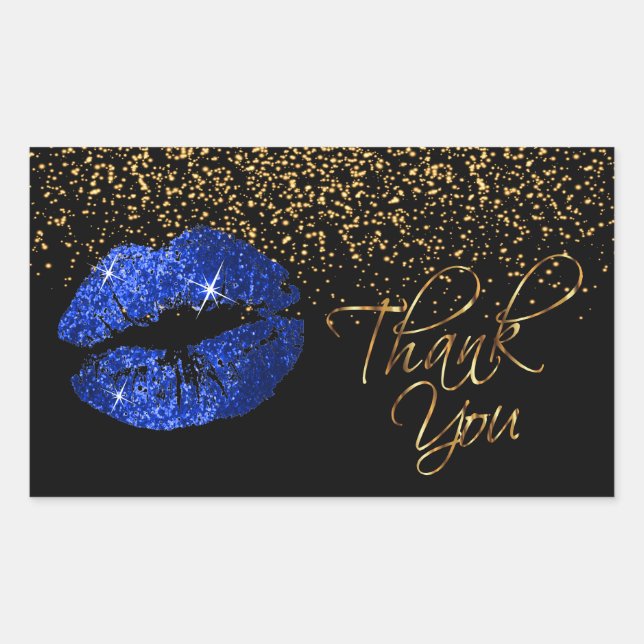 Lipsense SeneGence Thank You - Blue Lips Sticker (Front)
