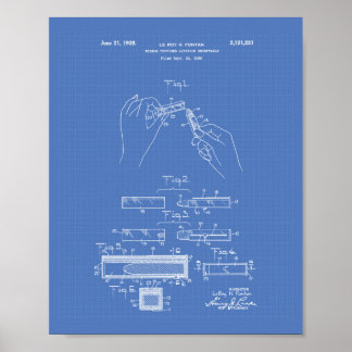 Lipstick 1938 Patent Art Blueprint Poster