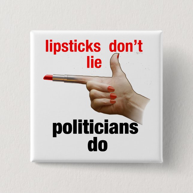Lipstick 2 Inch Square Button (Front)