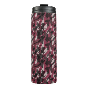 Lipstick and Dark Mauve camo abstract Thermal Tumbler