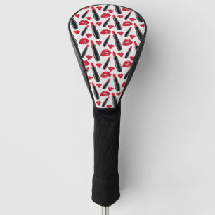 Lipstick And Lips Polka Dot Pattern Golf Head Cover