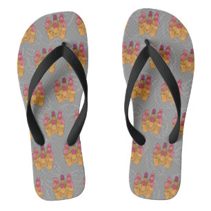 Lipstick Array Makeup in Grey Flip Flops