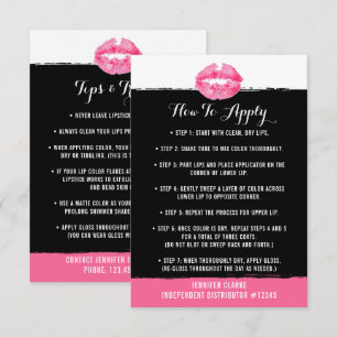 Lipstick Distributor Application / Tips Card