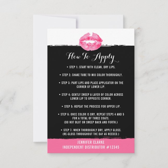 Lipstick Distributor How To Apply Application Card (Front)