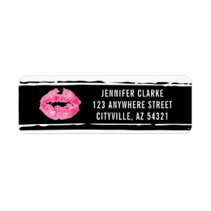 Lipstick Distributor Lip Kiss Return Address Label