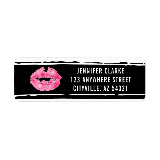 Lipstick Distributor Lip Kiss Return Address Label (Front)
