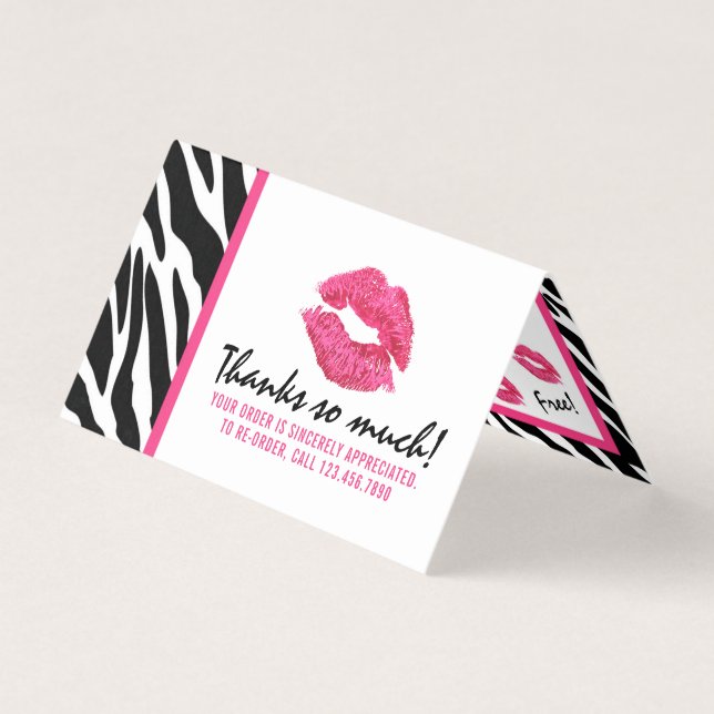 Lipstick Distributor Loyalty Stamp Kiss Thank You (Front)