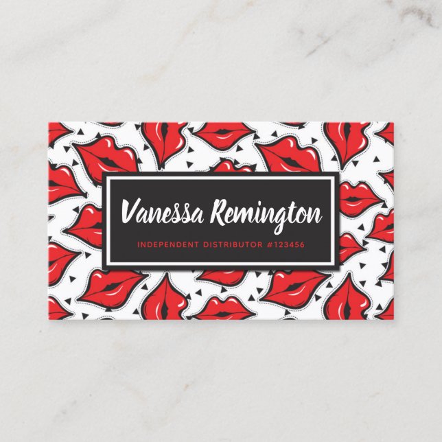 Lipstick Distributor Loyalty Stamp Red Lips Kiss (Front)