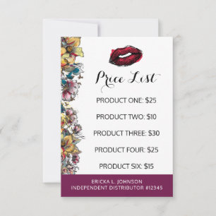 Lipstick Distributor Price List Guide Sheet Kiss